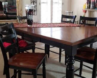 High top dining table and 6 chairs