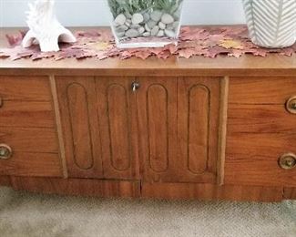 Vintage mid-century modern furniture pieces.