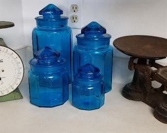 Vintage and Antique scales and jars