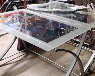 Glass corner desk for sale of which we have not set up yet.
