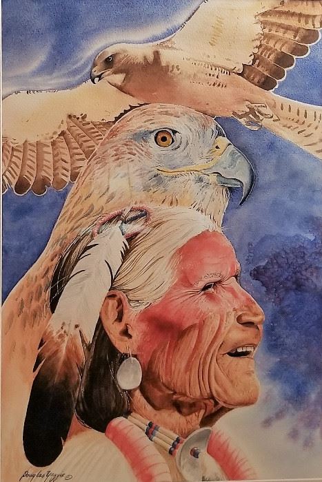 Native American Art with eagles.