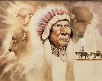 Fabulous Native American Art with buffalo