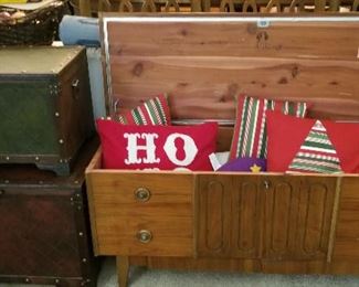 Vintage Cedar Chest and 2 large trunks for sale.