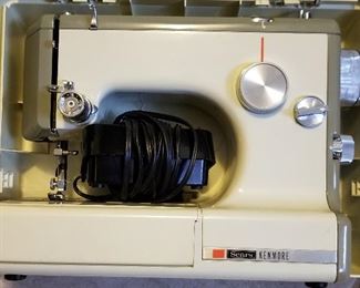 Sewing machine inside case