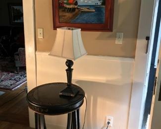 Unique side table with lamp