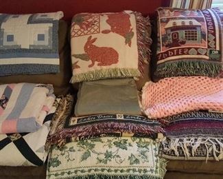 Quilts and blankets.