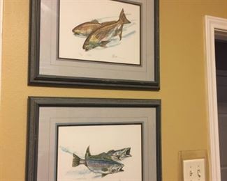 Pen & ink original fish pictures