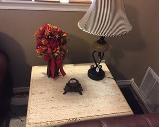 Side table w/iron legs