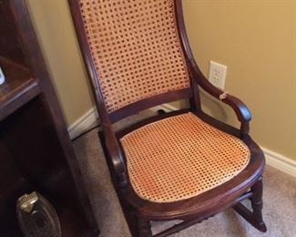 Caned sewing rocker