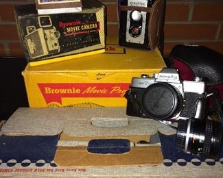 Assortment of vintage photography items