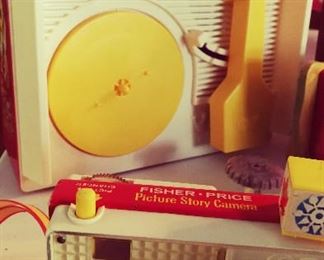 Retro Fisher Price Toy Record Player & Toy Camera