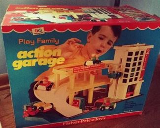 1970s Fisher Price Action Garage In Original Box