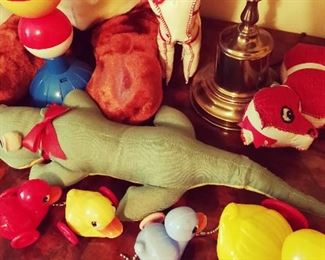 Stuffed Autograph Alligator, Baby / Toddler's Vintage Pull-Toys, Horse