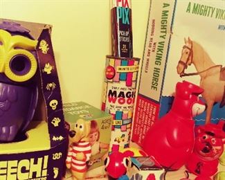 Retro Screech! Owl Toy in Box, A Mighty Viking Horse Toy, So Many Cool 60s Kids Toys & Games!