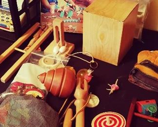 70s Silly Sponge Children's Game, Wood Top Toy