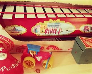 Vintage Toy Xylophone, Spudsie Toy, Old Plastic Toys