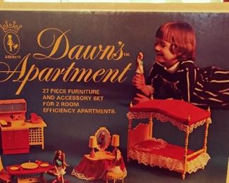 Amsco 1970s Dawn's Apartment Furniture Set Child's Toy in Box