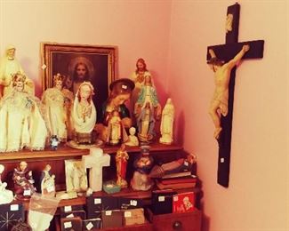 Vintage Catholic Christian Crucifix, Jesus, Pieta, Virgin Mary, Infant of Prague, Cross, St. Anthony, Statue, Statues, Prayer Books / Book / Antique / Religious 