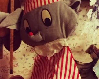 Cute Vintage Christmas Mouse in Pajamas / Sleeping Cap