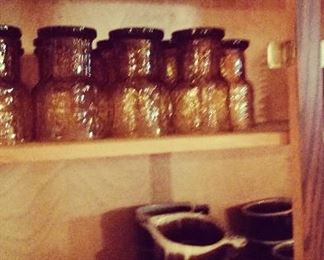 Cool 70s Glassware / Barware / Glasses / Amber / Ceramic / Earthy 