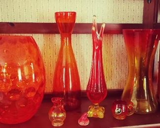 Orange MCM Glassware / Viking / Blenko & More 