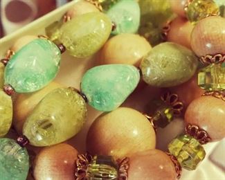 Soft Pastel Colored Retro Jewelry in Box 