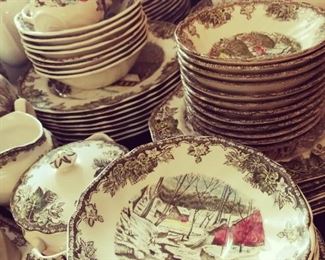 Farm / Country Scene Vintage China Set 