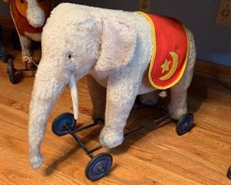 Steiff pull elephant 18" tall