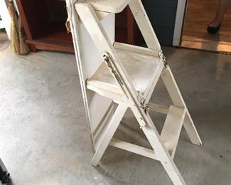 Antique ironing board, seat, and step stool