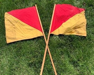 1940's Surveyor Signaling Flags - Pair