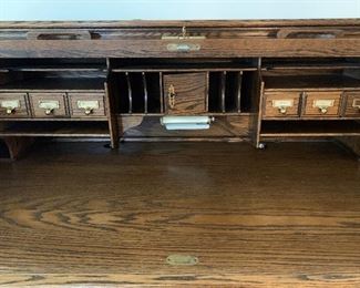 Large Oak Roll Top Desk