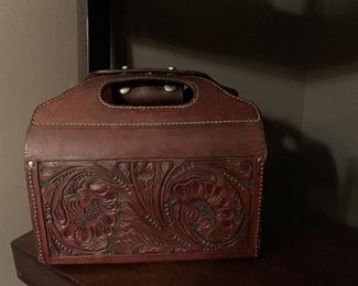 Hand Made / Tooled Leather Bullet Carrying Case