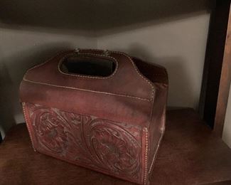 Hand Made / Tooled Leather Bullet Carrying Case