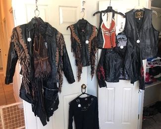 Cool Men's and women's Harley Davidson leather attire