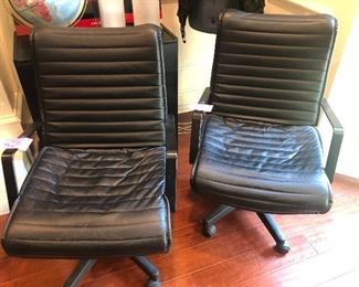 4 Leather office chairs