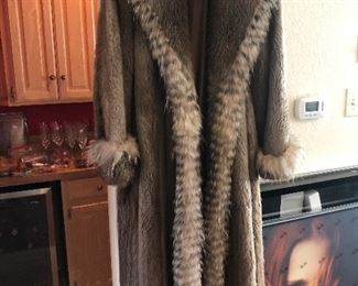 Beaver fur coat with Raccoon/Coyote Trim