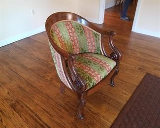 Pair of 19th century Empire barrel chairs 