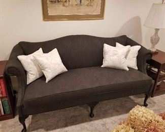 Gun metal grey upholstered sofa nice!