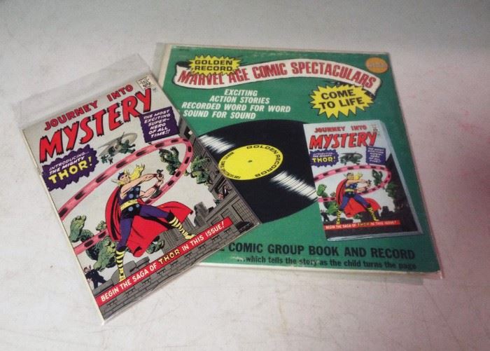 Golden Records Marvel Age Comic Spectaculars record and comic book, "Journey into Mystery" introducing The Mightly Thor