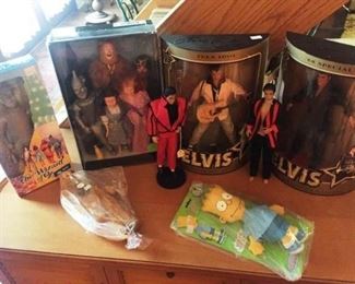 Wizard of Oz dolls, Teen Elvis & Elvis '68 Special Dolls, and Michael Jackson dolls