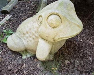 Large - HUGE- stone frog garden art
