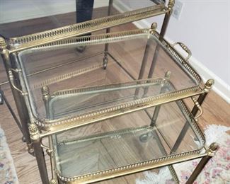 Glass and Brass Nesting Tables
