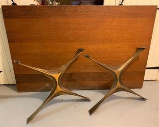 Herman Miller Table with Solid Bronze Legs