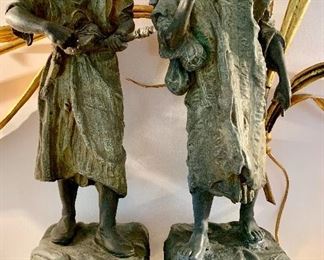 Spelter Metal  Arab  Statues
Circa 1950’s 