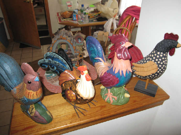 A small sampling of the many roosters that have come to roost at this house and now they need a new home!  Could it be yours?