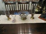 There are these really cool three pieces. The outside is a heavy brass with the eagle making up the main body and then there are glass globes that go on them.