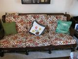 This colonial couch has matching curtains!!