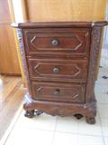 nice three drawer chest w/ carved sides