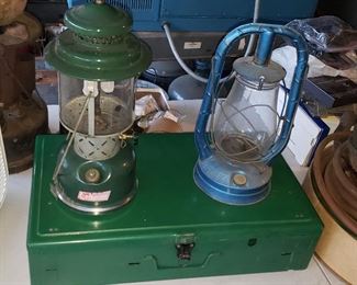 camping items  colman stove and latren