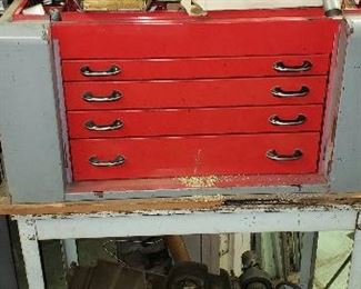 red metal tool box